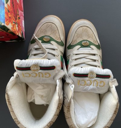 Brand New Limited Edition Distressed Washed GG Logo Sneaker