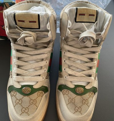 Brand New Limited Edition Distressed Washed GG Logo Sneaker