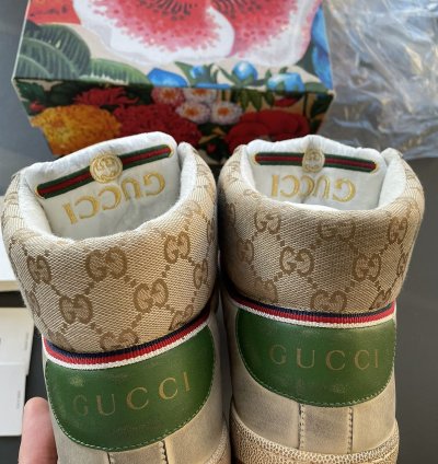 Brand New Limited Edition Distressed Washed GG Logo Sneaker