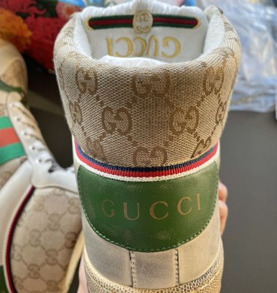 Brand New Limited Edition Distressed Washed GG Logo Sneaker