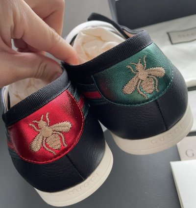 Brand New Rare Super Runway Web ACE Bee Leather Sneaker