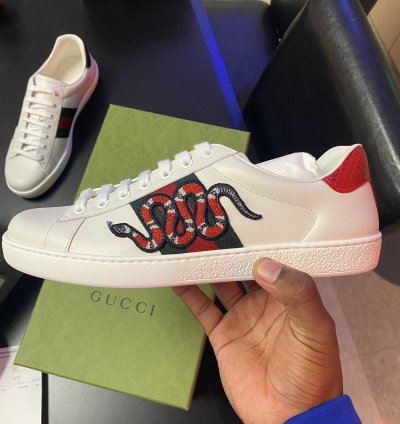 Gucci Ace Embroidered Sneaker with Snake