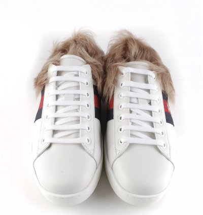 Gucci Ace Fur Inside Bee Sneakers Shoes Sz UK7 USA7 EUR41
