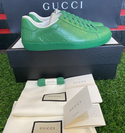 GUCCI ACE GREEN GG MONOGRAM