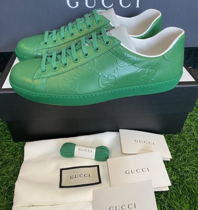 GUCCI ACE GREEN GG MONOGRAM