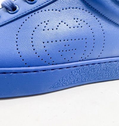Gucci Ace High Top Sneakers Interlocking GG Blue