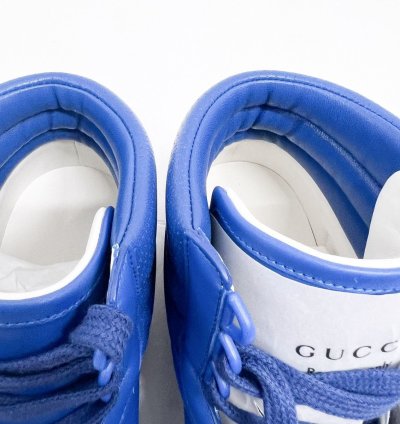 Gucci Ace High Top Sneakers Interlocking GG Blue