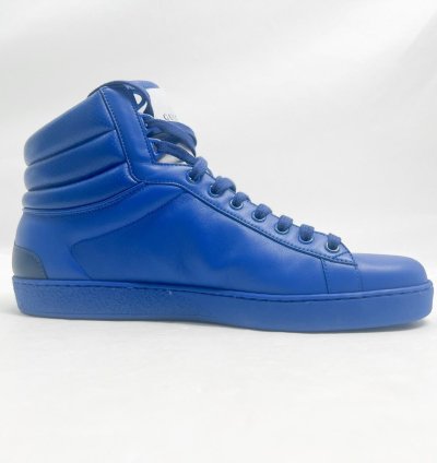 Gucci Ace High Top Sneakers Interlocking GG Blue