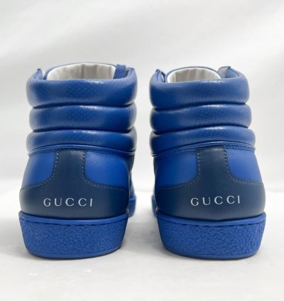 Gucci Ace High Top Sneakers Interlocking GG Blue