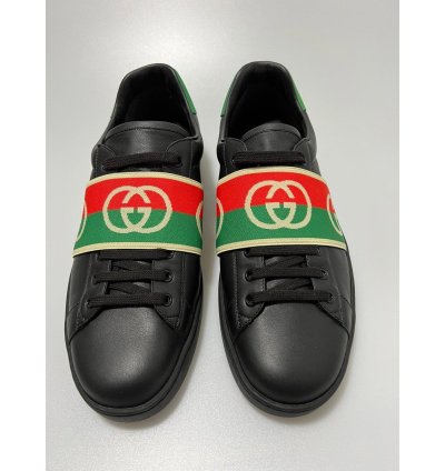 Gucci Ace Sneaker With Elastic Web Black
