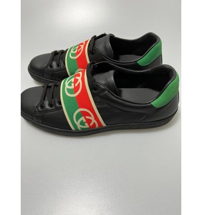 Gucci Ace Sneaker With Elastic Web Black