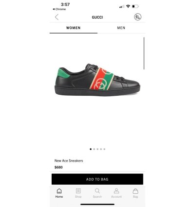 Gucci Ace Sneaker With Elastic Web Black