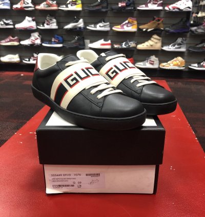 Gucci Ace Stripe Black Cream Low-Top Sneakers