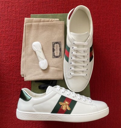 Gucci Ace White With Bee Sneakers Size 10