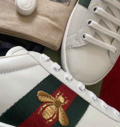 Gucci Ace White With Bee Sneakers Size 10