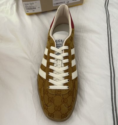 Gucci Adidas Gazelle Beige Low-Top Sneakers