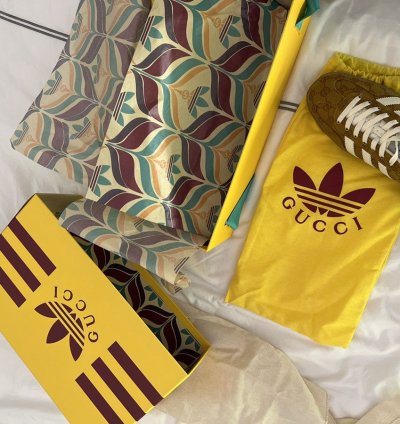 Gucci Adidas Gazelle Beige Low-Top Sneakers