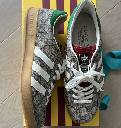 Gucci Adidas Gazelle brown GG logo canvas monogram