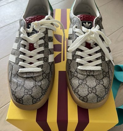 Gucci Adidas Gazelle brown GG logo canvas monogram