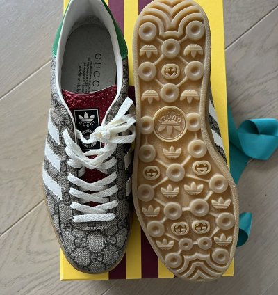 Gucci Adidas Gazelle brown GG logo canvas monogram