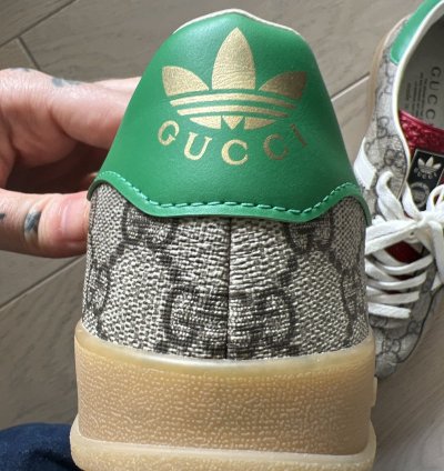 Gucci Adidas Gazelle brown GG logo canvas monogram