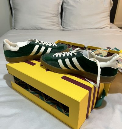 Gucci Adidas Gazelle Green Low-Top Sneakers