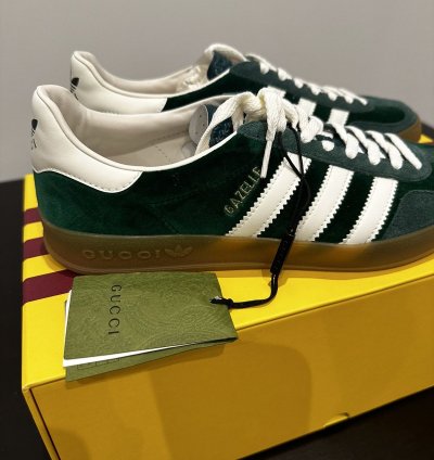 Gucci Adidas Gazelle Green Suede