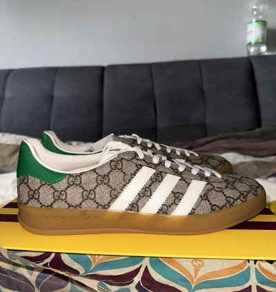 Gucci Adidas Gazelle monogram snkrs