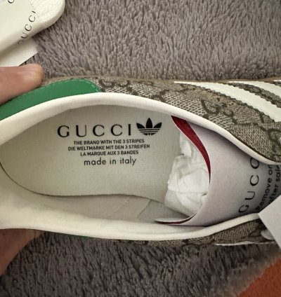 Gucci Adidas Gazelle monogram snkrs