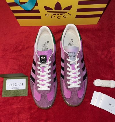 Gucci Adidas Gazelle Pink Low Suede Sneakers