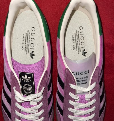Gucci Adidas Gazelle Pink Low Suede Sneakers