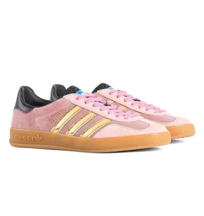 Gucci Adidas Gazelle Pink Velvet Sneakers