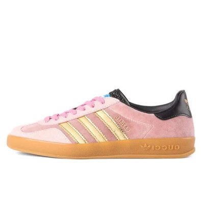 Gucci Adidas Gazelle Pink Velvet Sneakers