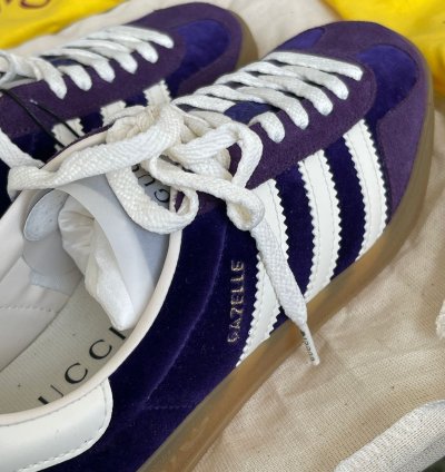 Gucci Adidas gazelle purple velvet