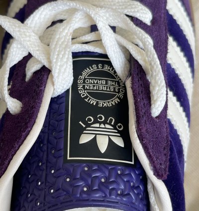 Gucci Adidas gazelle purple velvet