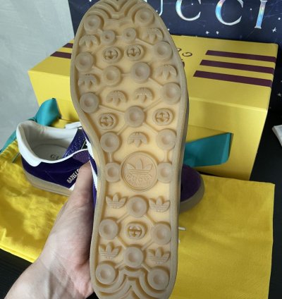 Gucci Adidas Gazelle Purple Velvet New