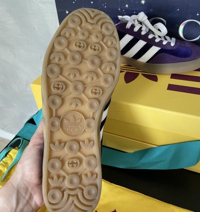 Gucci Adidas Gazelle Purple Velvet New
