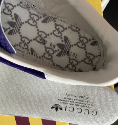 Gucci Adidas Gazelle Purple Velvet New