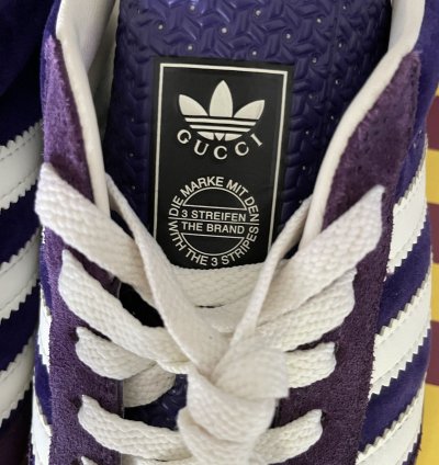 Gucci Adidas Gazelle Purple Velvet New