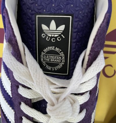 Gucci Adidas Gazelle Purple Velvet New