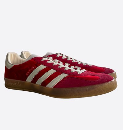 Gucci Adidas Red White Gazelle Sneakers