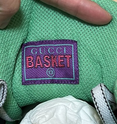 Gucci Basket High Black White Green 661301-2SH90-3760