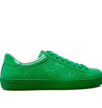 Gucci BNIB Green GG Ace Low-Top Sneaker