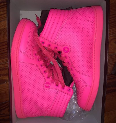 Gucci Coda Neon Leather High Top Sneaker