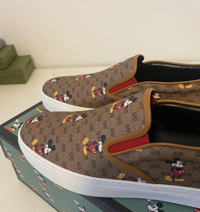 Gucci Disney GG Monogram Mickey Mouse Slip-Ons