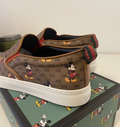 Gucci Disney GG Monogram Mickey Mouse Slip-Ons