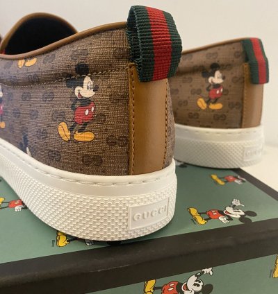 Gucci Disney GG Monogram Mickey Mouse Slip-Ons