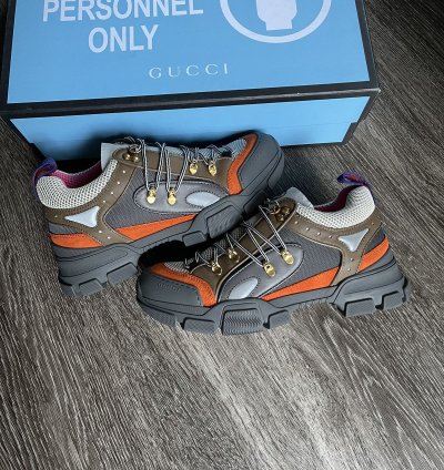 Gucci Flashtrek Grey Orange Sneaker Boot