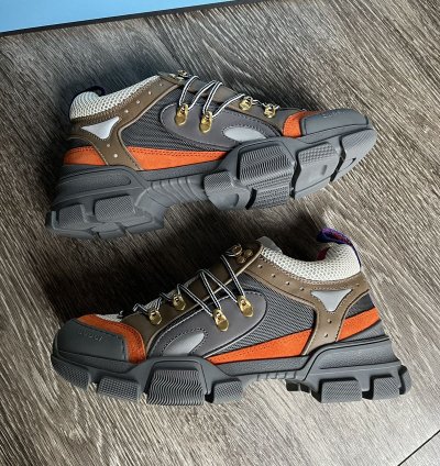 Gucci Flashtrek Grey Orange Sneaker Boot