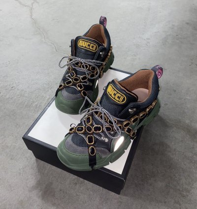 Gucci Flashtrek Leather Sneaker with Crystals